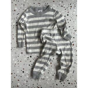 Grey And White stripe Pajama Set